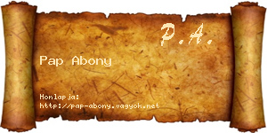 Pap Abony névjegykártya